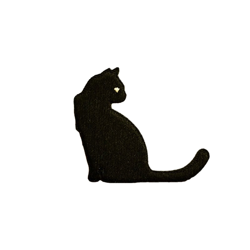 

Black Cat Embroidery Iron On Patches Sewing Notions Cute Animal Patch For Clothing Hats Shirt Decoration Badge