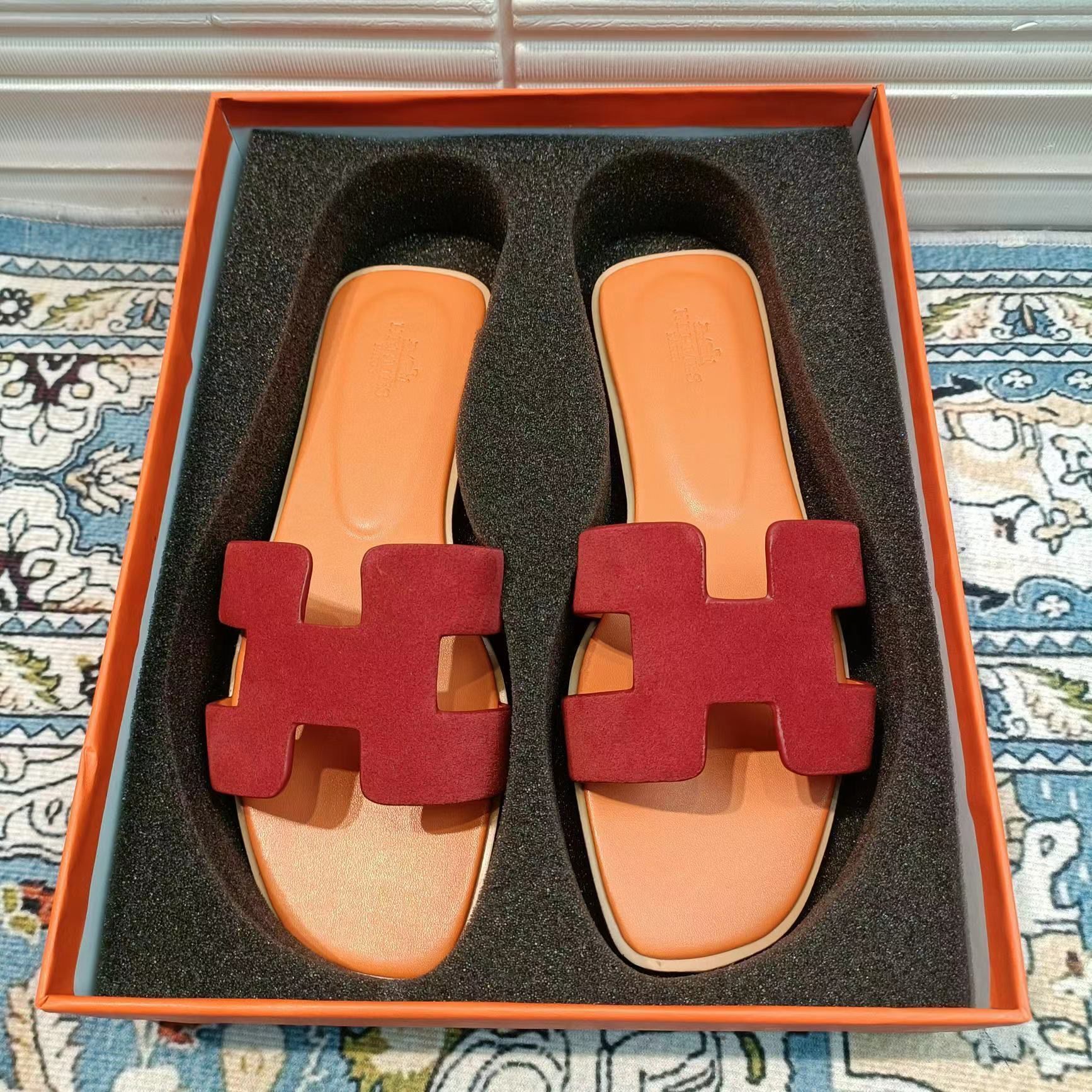 

Fashion Orans flat slipper Sandals Genuine Leather Flats Women Slippers Summer luxury sandal Flat Slides Ladies Beach shoes Party Wedding With Box 35-41, 15