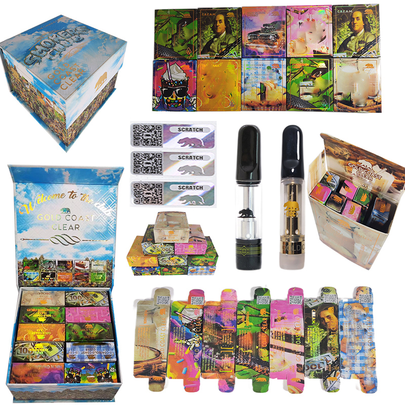

Gold Coast Clear Smokers Club GCC Summer Editions Atomizers Vape Cartridges Packaging 0.8ml 1.0ml Ceramic Coil 510 Thread Carts Thick Oil