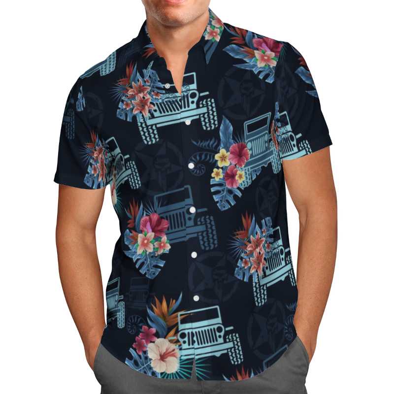 

Men's Casual Shirts Love Car Print Short Sleeve For Men Loose Cardigan Button Shirt Plus Size Hawaiian Style Summer 2022 Ventilated Shirt-60, White;black