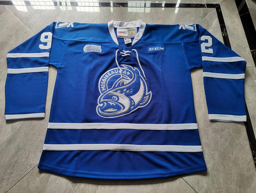 

Custom Hockey Jersey Men Youth Women Vintage Mississauga Steelheads 92 Owen Beck High School Size S-6XL or any name and number jersey, White youth s-xl