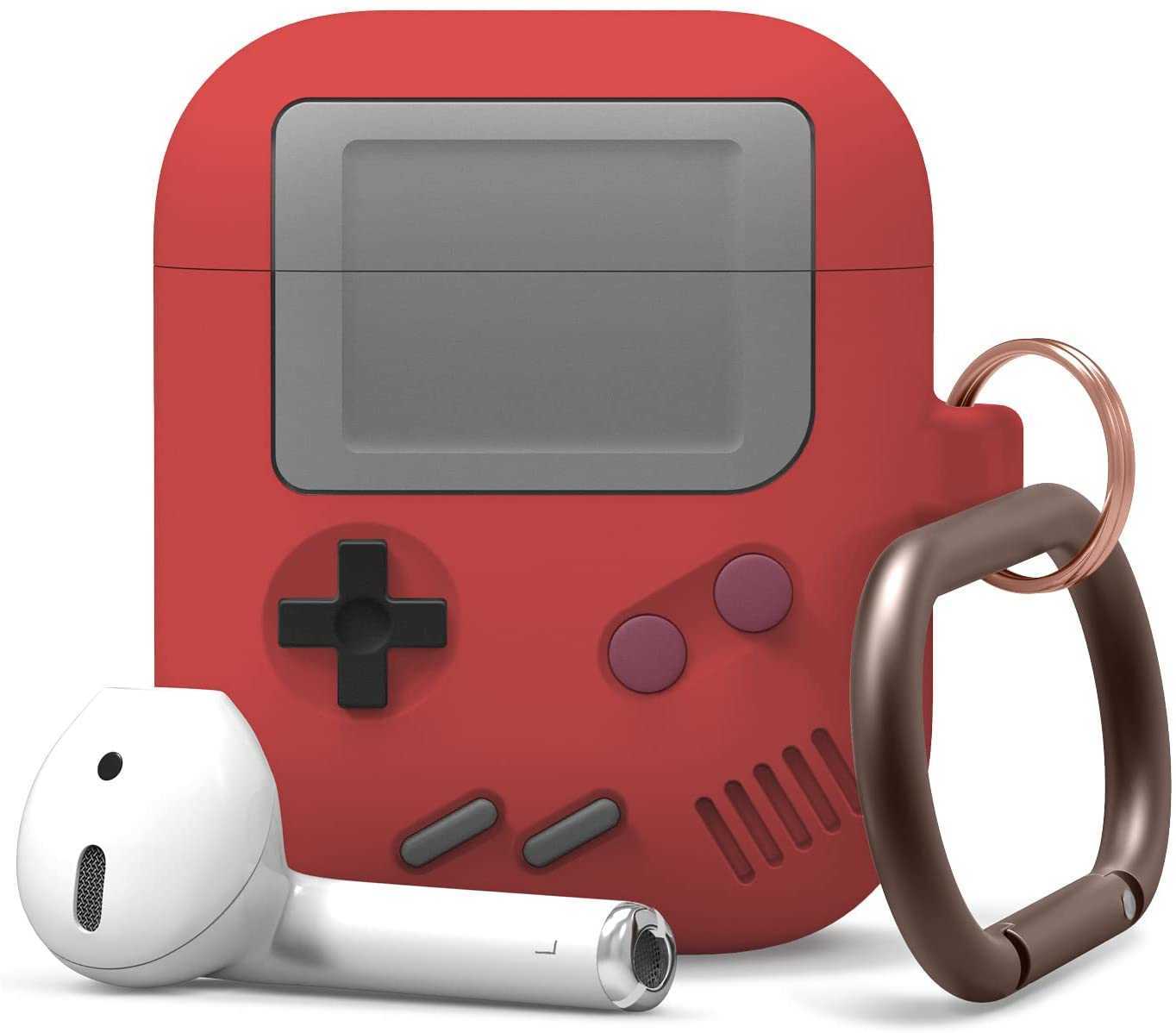 Aw5 Compatible with Airpods Case 1 & 2, Classic Game Player Design Case with Keychain, Durable Silicone Construction (light Grey) [us