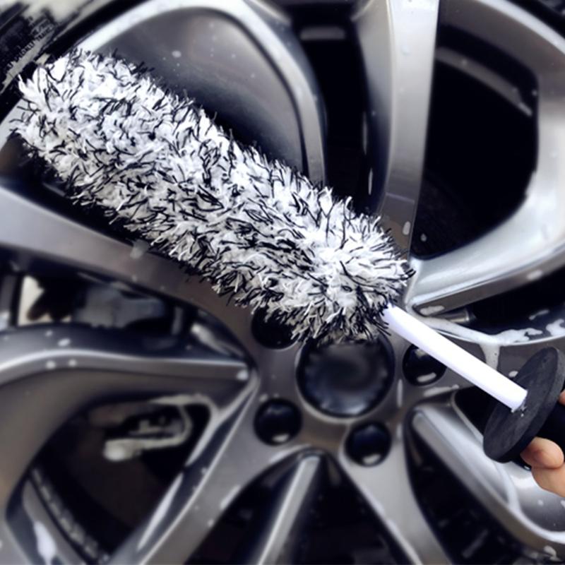

Car Sponge Wheel Cleaning Microfiber Premium Wheels Brush Tire Top Rims Spokes Handle Easy Barrel & Brake CaliperCar