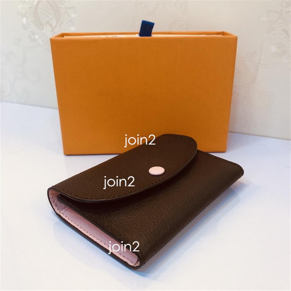 

M41939 ROSALIE COIN PURSE Mini Pochette Designer Womens Compact Key Card Holder Case Accessoires Emilie Sarah Victorine Wallet221f, Brown with flowers (hot pink lining)