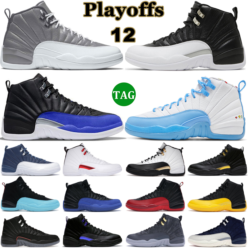 Jumpman 12 Basketball Chaussures Hommes 12s Playoffs Black Royalty Taxi Stealth Hyper Royal Reverse Grippe Jeu Twist Utility Hommes Baskets Sport