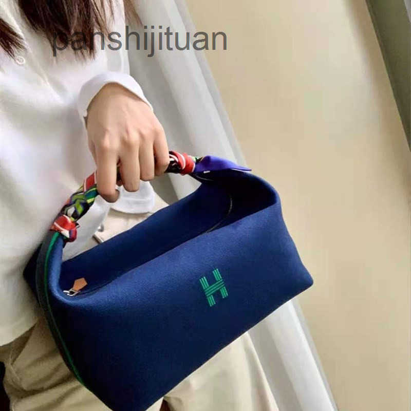 

Designer Herme Handbags H home canvas lunch box makeup advanced sense of leisure one shoulder hand carrying e large washing capacity, Dark gray