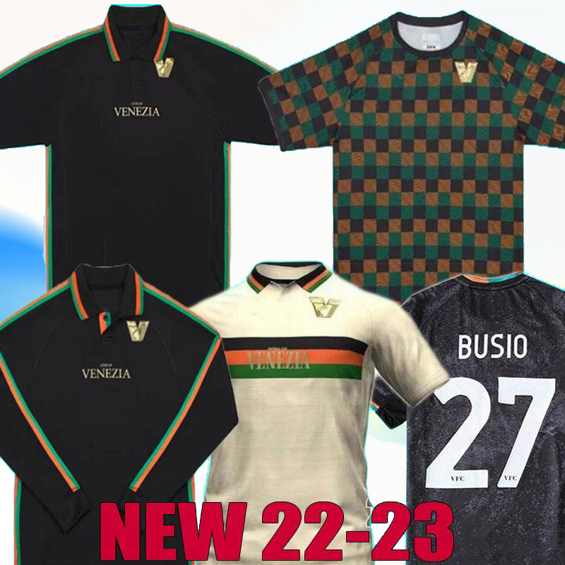 

21 22 23 Venezia FC Soccer Jerseys home Black Away White Third Blue 4th Red 10# ARAMU 11# FORTE Venice 2021 2022 2023 BUSIO 27# Football Shirts 3rd Adult Kids Kit Uniforms, Away ls