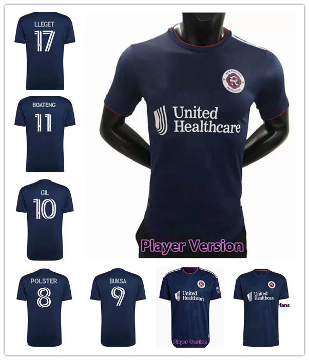 

Mls 2022 2023 New Revolution soccer jerseys 22 23 home away #7 Bou #9 Buksa #10 GIL #23 BELL #11 Boateng #17 Lletget #24 JONES Liberty kit football shirts top Fans Player version