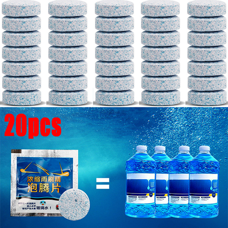

20pcs Car Windshield Cleaning Effervescent Tabets Home Glass Cleaner Detergent Toilet Tabet Concentrate Solids Car Accessories