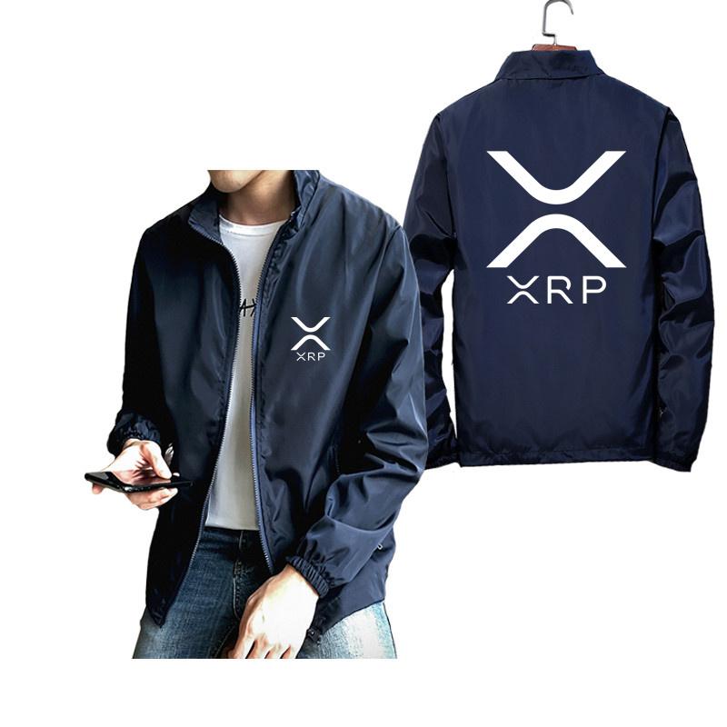 Vestes masculines Ripple XRP Crypto-monnaie veste hommes Spring automne crypto à manches longues décontractées de vent de vent.