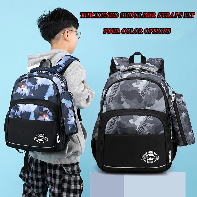 

School Bags Camouflage Children For Boys Waterproof Nylon Kids Backpacks High Quality Bookbag Primary Schoolbags, Green