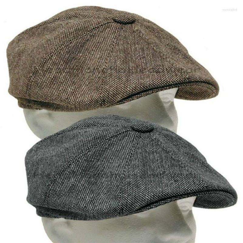 

Berets Men's Herringbone Style Retro Woolen Top Felt Hat Fashion Wild Casual Flat BeretsBerets Wend22, Dark grey