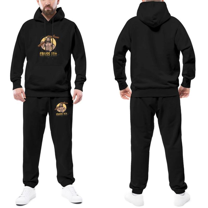

Men's Tracksuits Christian Tracksuit Set Jesus CrossFit Sale Sweatsuits Men Sweatpants And Hoodie Spring, Gray-style