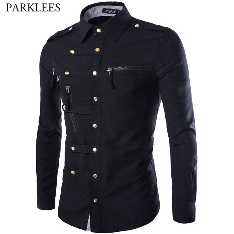 

Brand Men Shirt Fashion Design Mens Slim Fit Cotton Dress Stylish Long Sleeve s Chemise Homme Camisa Masculina 220323, Black