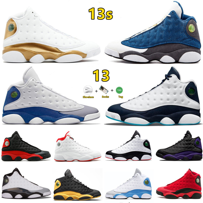 

13 High 13s Retro Mens Basketball Shoes French Unc Blue Bred Red Fint obsidian Hyper Royal Grey toe court Purple Trainer Sports Sneakers, Color#36