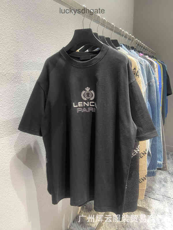 

2022 Brand Classic Paris BB T shirt High version b family crown round neck short sleeve wheat print fashion br U7BL, White