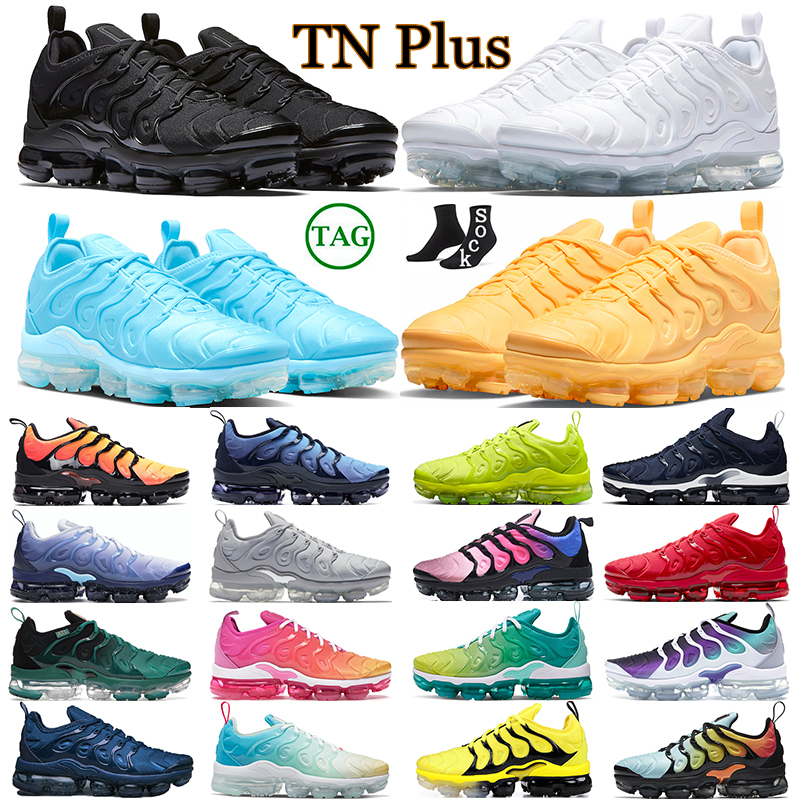 

2022 tn plus running shoes men women sneakers Pastel Lemon Lime Tennis Ball Yolk University Blue Wolf Grey sports trainers big size 36-47