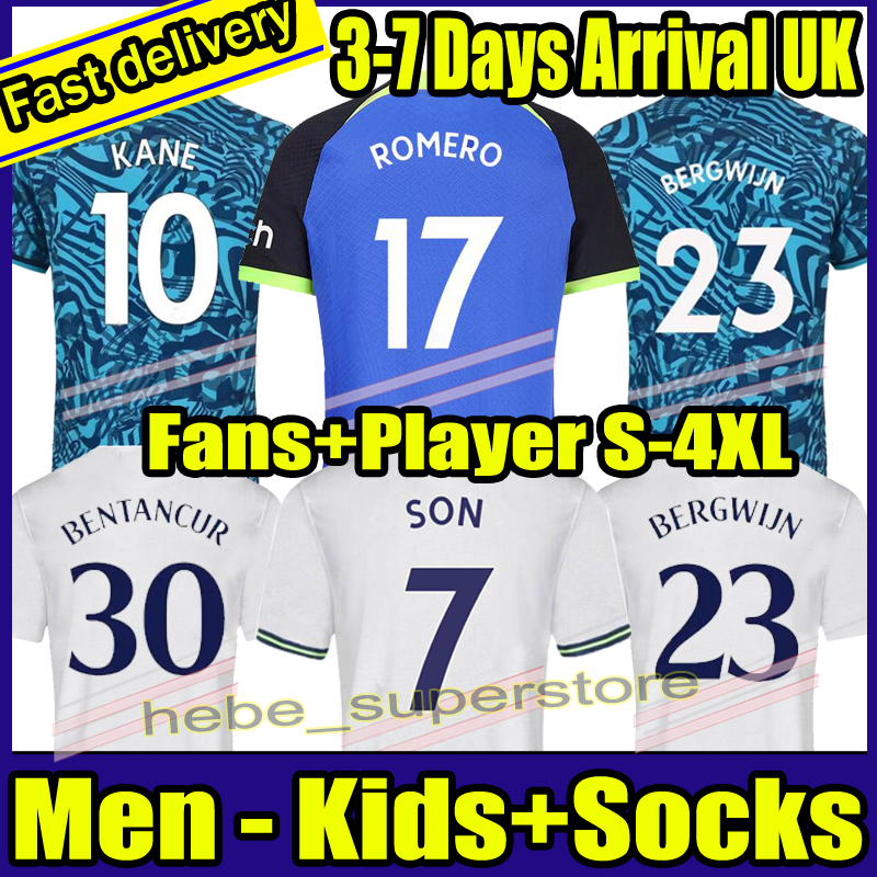 

S-4XL SPURS 22 23 KANE SON KULUSEVSKI PERISIC Soccer Jerseys Tottenham HOJBJERG 2022 2023 LUCAS LLORS Third Football kit shirt BRYAN BERGWIJN tops Men kids sets, Kids kit