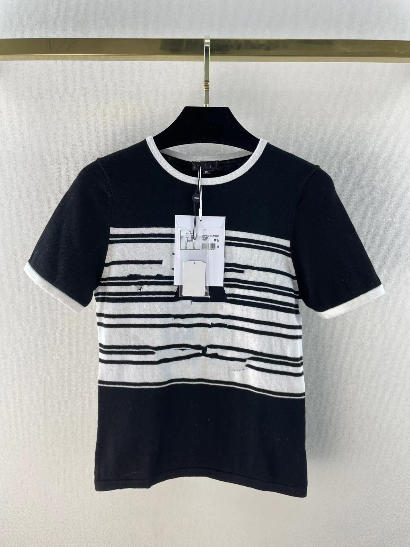 

Women' Knits & Tees 2022 Summer Autumn O Neck High End Jacquard Pullovers Women' Designer Sweater 0524-10, Black