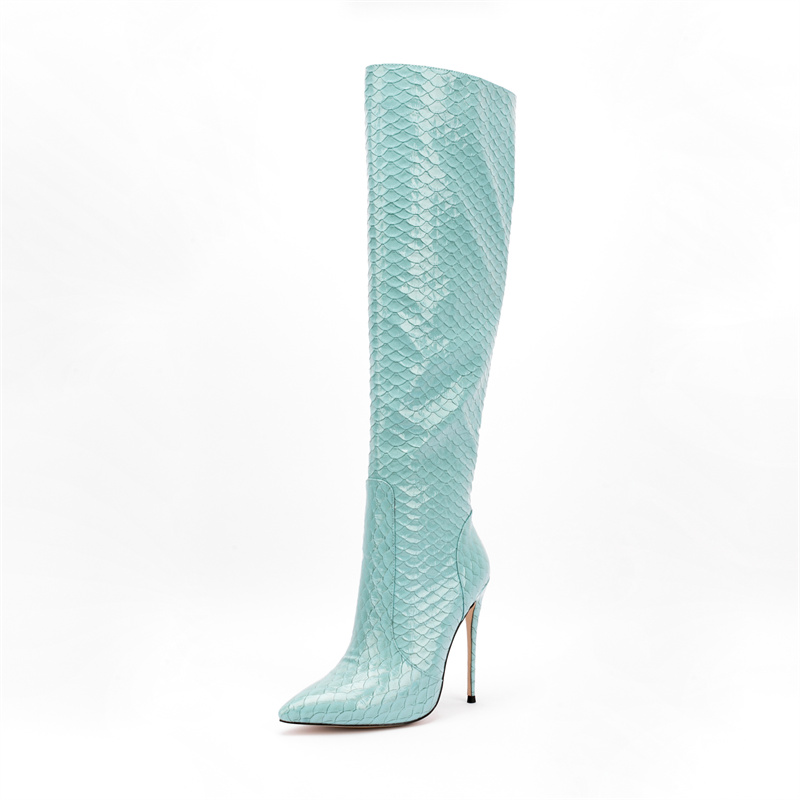 2022 bottes pour femmes automne et hiver nouveau sexy 12CM ultra-haut talon genou-haut bout pointu bottes stiletto