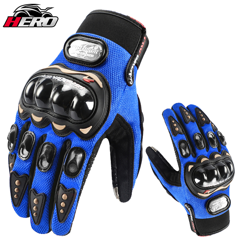 

Motorcycle Gloves Wearable Moto Motocross Breath Touch Screen Racing Motorbike Bicycle Protective Gears Summer Blue Glove 220812
