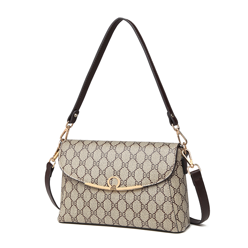 

2022 new fashion print underarm bag shoulder messenger bag handbag women, Deep brown