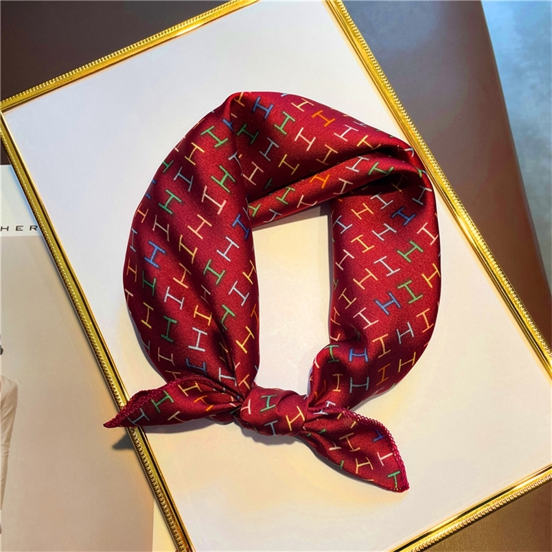 

Women Hair Scarf Silk Square Hairband Lady Neck Scarves Print Foulard Neckerchief Bandana Small Tie Wraps 220704