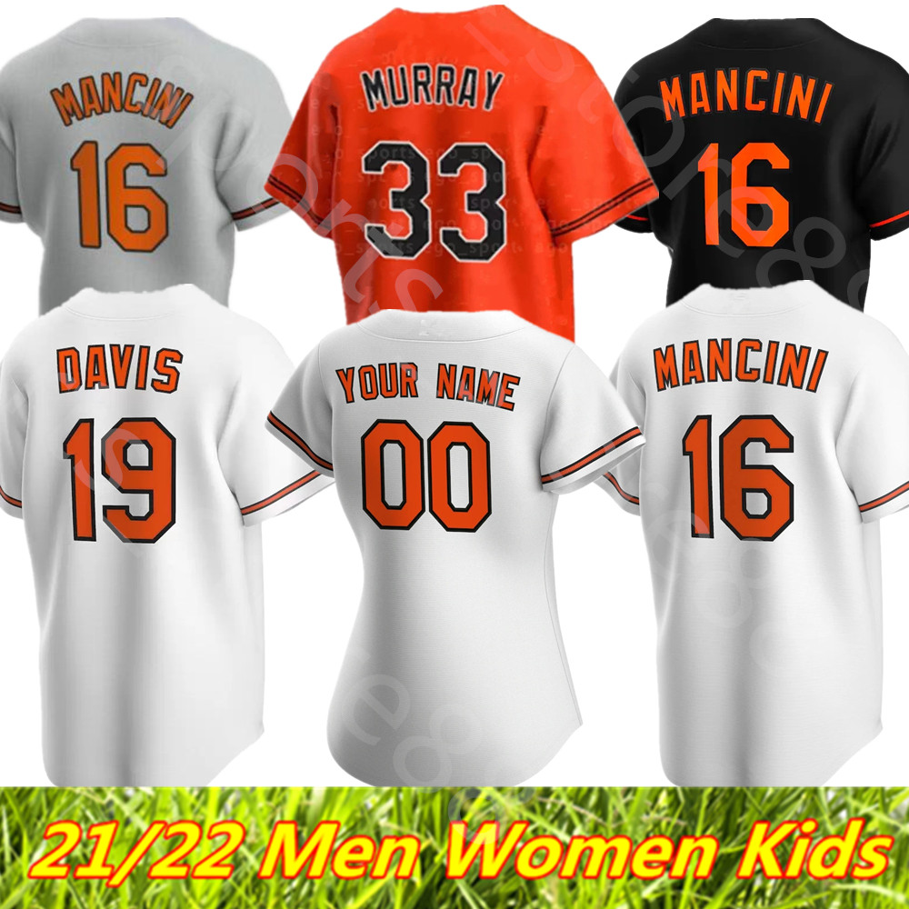 

16 Trey Mancini Custom Ryan Mountcastle Chris Davis Baseball Jersey Ripken Jr John Means Freddy ORIolES Galvis Anthony Santander, Colour 1