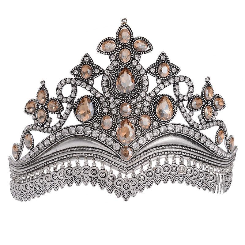 

Hair Clips & Barrettes Women's Colorful Crystal Crown Ethnic Dance HeaddressHair