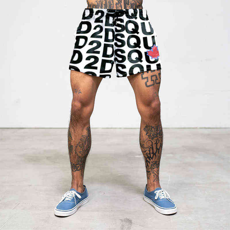 

2022 Summer High Quality Swimming Beach Shorts Men Swimwear Quick Dry Swimsuit Swim Trunks Surf Beach Shorts Big size 4XL Y220407, Black and white