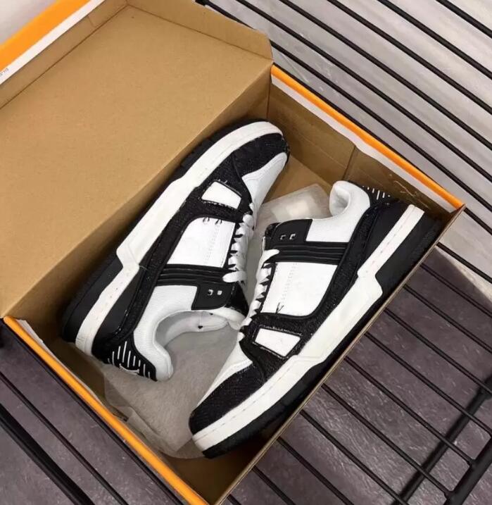 

Designer Mens Women Trainers Shoes Fashion Luxury Design Men Low Lace-Up Leather Green Blue Black Casual Sneakers 36-44, #1