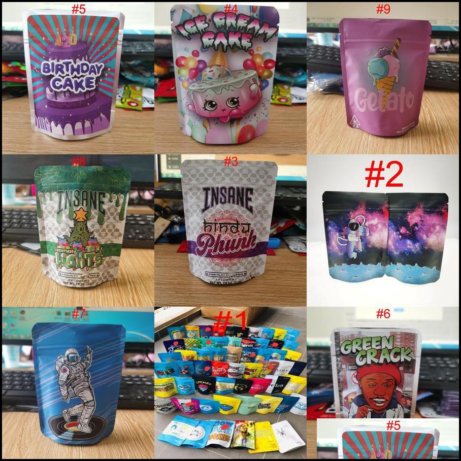 

Packing Bags Cookie Mylar Smell Proof Baggies Gift Edibles Flower Pluto F Dhctn