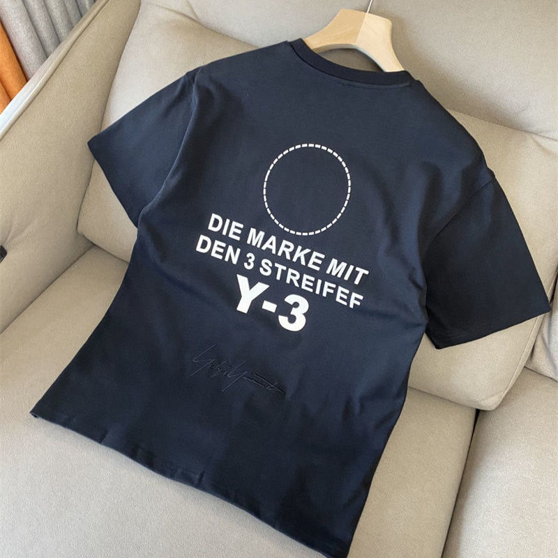 

Casual Cotton Short-sleeved Round Neck Loose Summer Casual Men and Women' T-shirt y3 printed, White