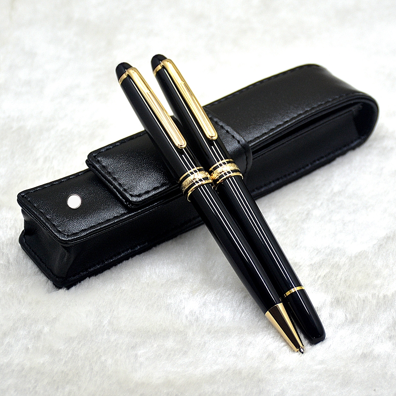 

Promotion - High quality Msk-163 Classic Black Resin Ballpoint pen RollerBall pen Fountain pens Writing office school Stationery With Serial Number IWL666858, As shown picture