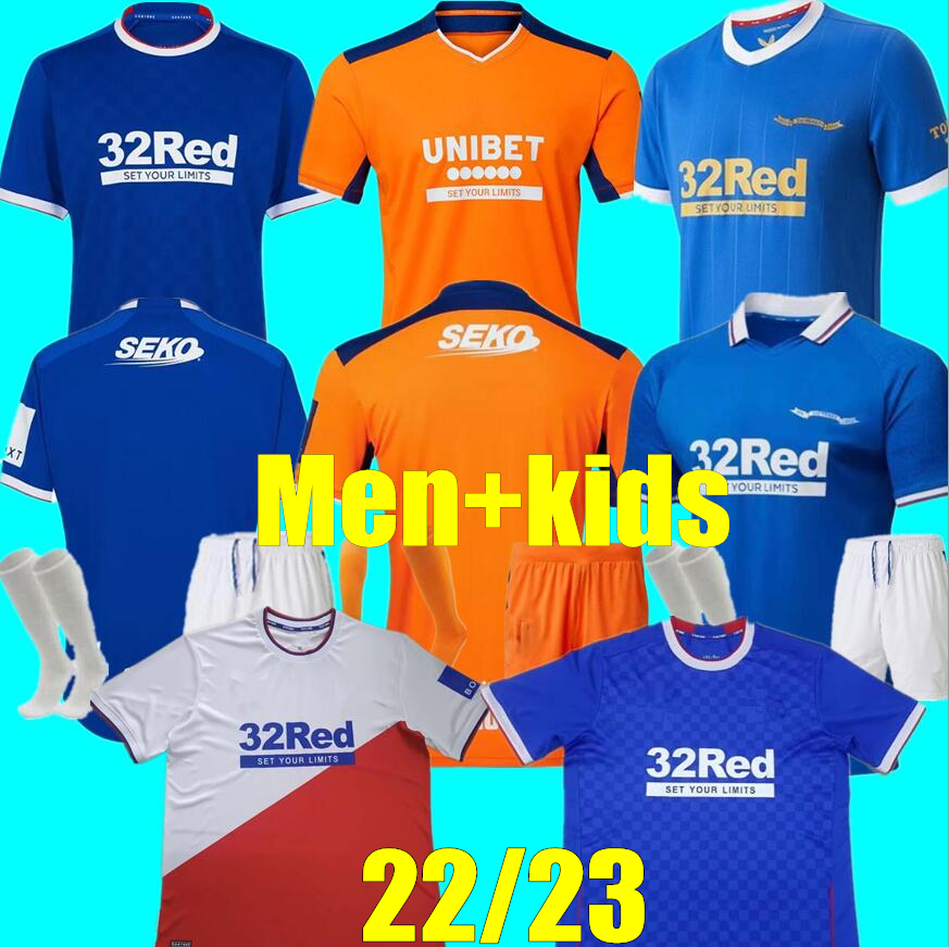 

2022 2023 Rangers 150th Anniversary Soccer Jerseys Glasgow TRAINING DEFOE HAGI BARKER KENT TAVERNIER 22 23 Football Shirts Men / kids kit Special RAMSEY AMAD MORELOS, Adult 150th