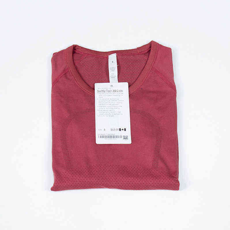 

Classic Brand Lu High Elastics t Shirts Yoga Shirt Long Sleeve Quick Dry Breathable Workout Tops Push-up Gym T-shirt Fitness Tees Lu Tshirts 7rxd, Burgundy