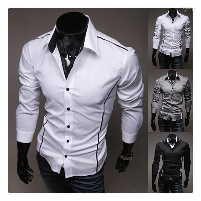 

Men's Dress Shirts Men Button Down Long Sleeve Pure Colors Solid Slim Fit Business Male ClothingMen's Eldd22, Black