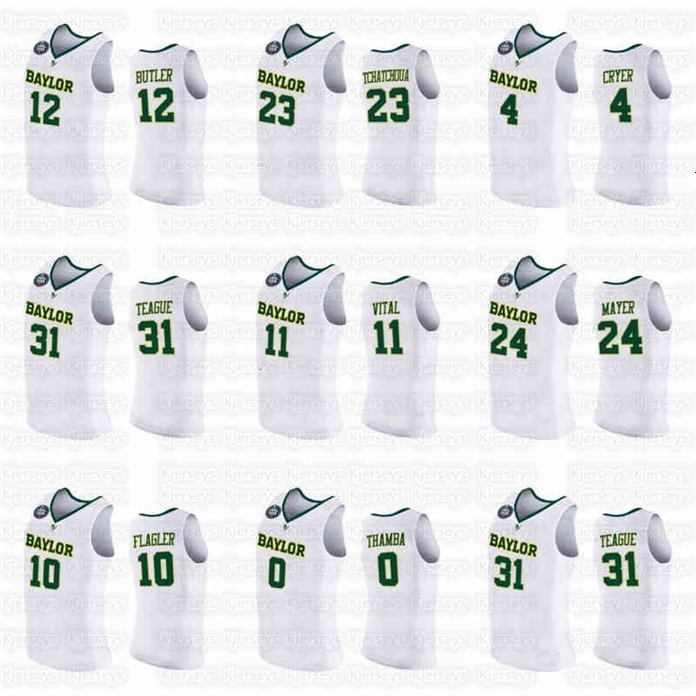 

Sj98 Jared Butler Davion Mitchell Baylor Bears MEN 2021 March Madness Final Four 100% embroidery Jersey white Home, 120.