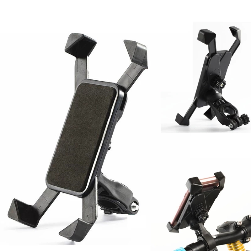 

Phone Holder Motorcycle Mobile Cellphone Holder Bike Handlebar Clip Stand GPS Mount Bracket for IPhone Samsung Anti Shake, Black