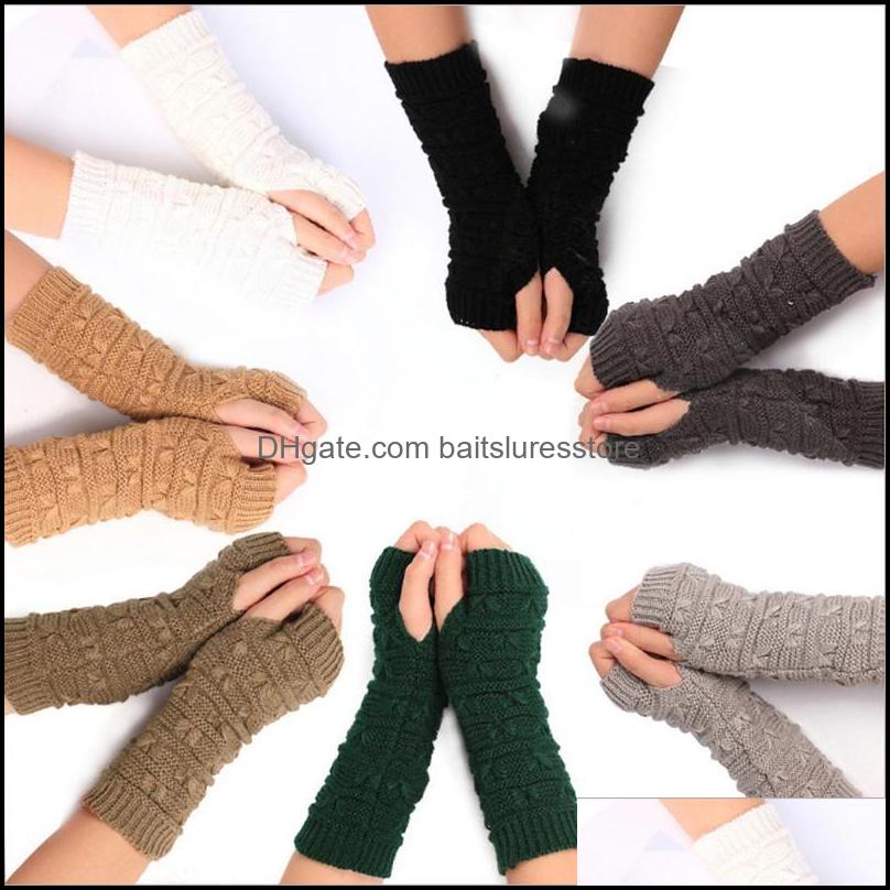 

Elbow Knee Pads Sports Safety Athletic Outdoor Accs Outdoors Women Woolen Gloves Half Finger Arm Er Dhqem, Burgundy