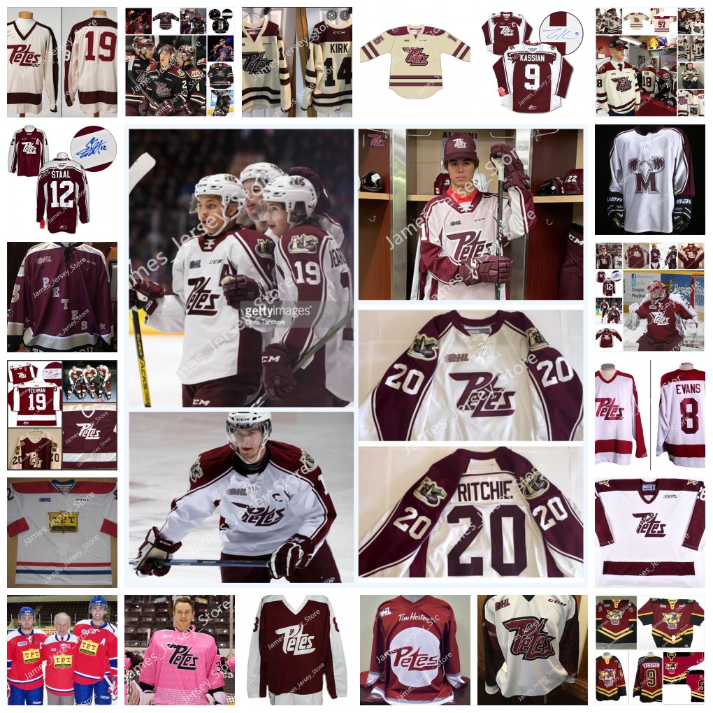 

2022 Custom OHL Peterborough Petes Stitched Hockey Jersey 3 Stevie Leskovar 31 Michael Simpson 16 Nicholas Robertson 23 Ryan Spooner 9 Mike Ricci 30 Andrew D'Agostini, 20