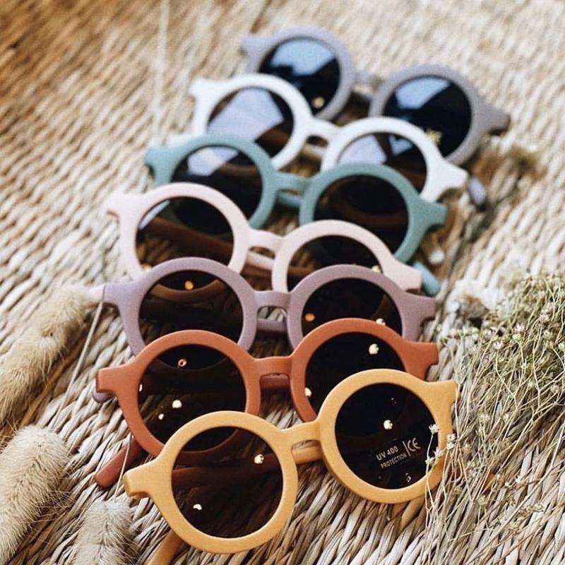 

Sunglasses 2022 Baby Girl Kids Round Bear Ear Children Cute Little Black Pink Colorful Sun Glasses For Unisex UV400