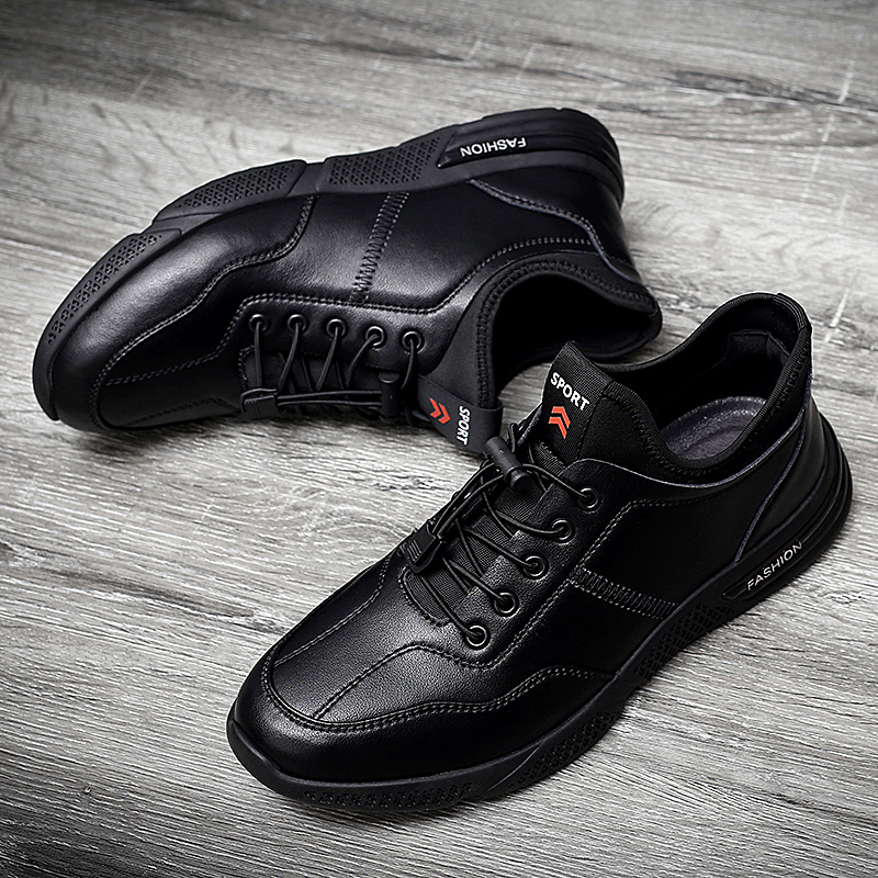 

Big Size -46 Sneakers Shoes for Men Lightweight Breathable Running Walking Male Footwear Soft Sole Lace-up Mens Leather Shoes, Black-with fur
