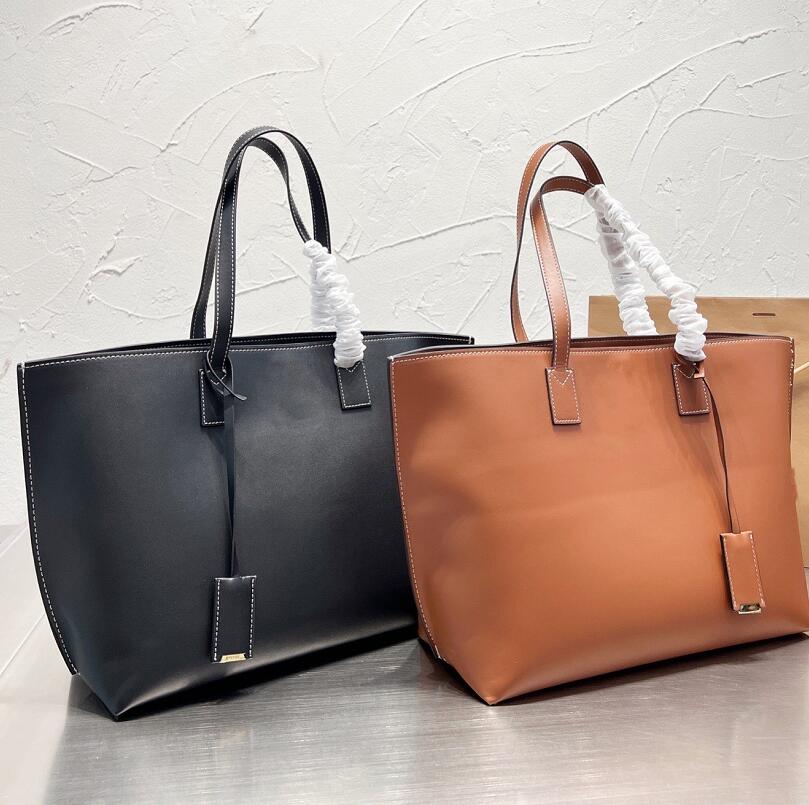 

High Capacity Leather Totes Fashion High Quality Women Classic Temperament Elegance Handbag Shopping Bag Simple Designer Shoulder Bags, Brown