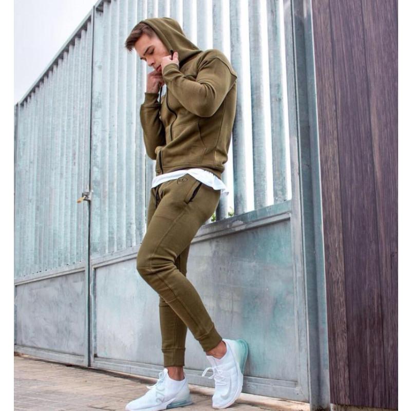 

Men's Tracksuits Men's Spring Hooded Sweatshirt Long Pants 2 Piece Set Male Casual Running Training Sportswear Autumn Gyms Sweat SuitsMe, Black