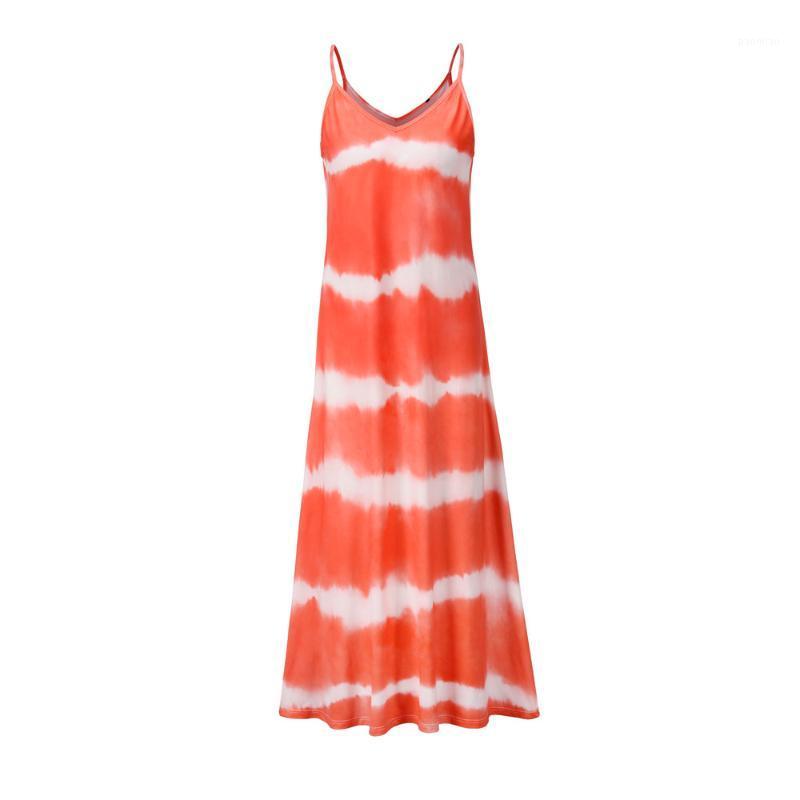 

Casual Dresses 2022 Printed Tie-dyed Sling Loose Women' Sexy Maxi Woman Summer Sundress Tank Dress For Women Vestido Vestidos Striped, Spot