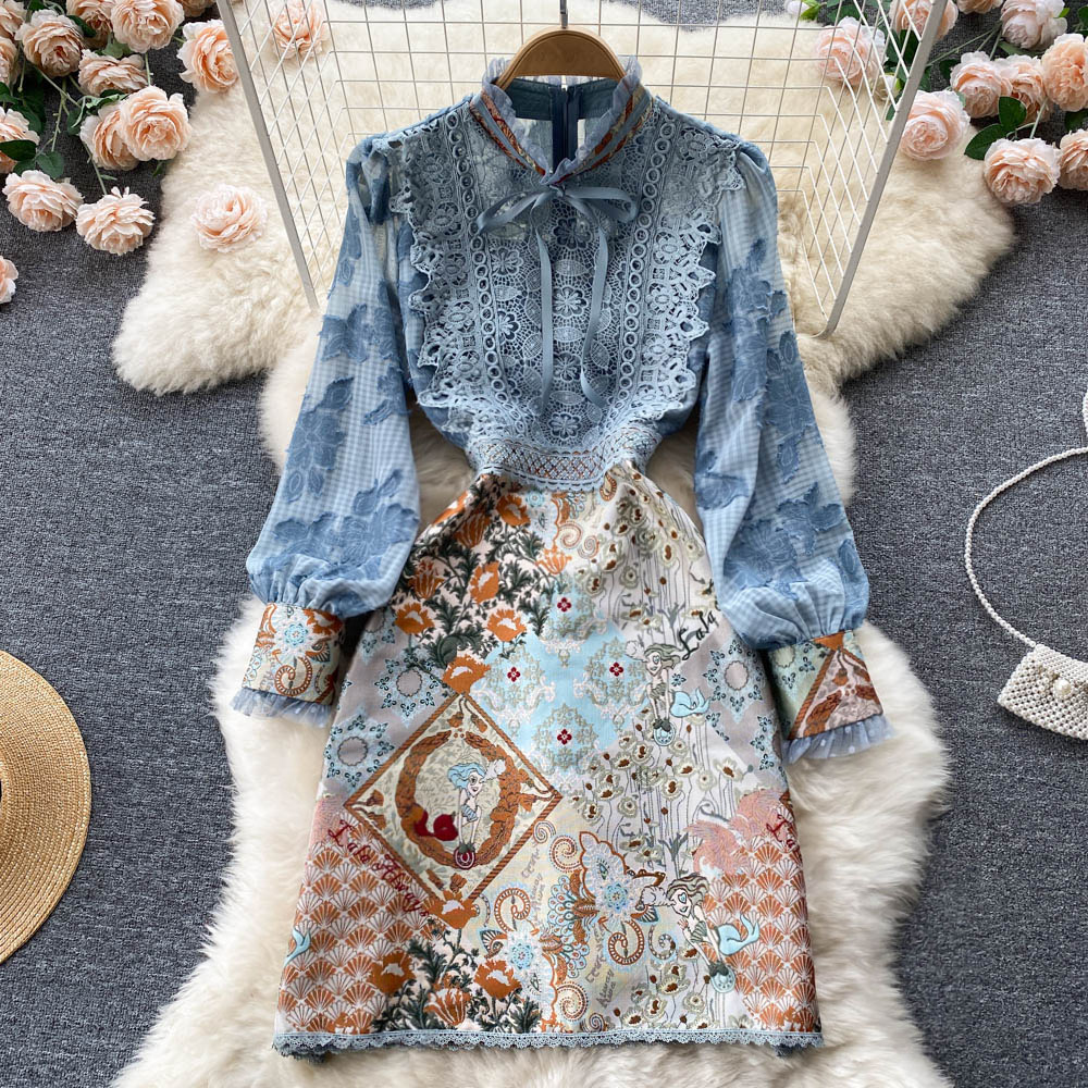 

Spring Autumn New Women Fashion Embroidery Mesh Sling Long Dress Female Casual Loose Patchwork Chic Mid-Calf Dresses 2022 MQV9, Same as picture