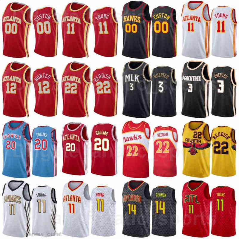 

75th Anniversary Basketball Print Trae Young Jerseys 11 Kevin Huerter 3 Cam Reddish 22 DeAndre Hunter 12 John Collins 20 Danilo Gallinari 8, 75th red