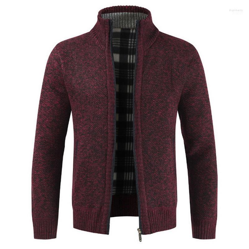 

Men's Sweaters Classic Men Autumn Sweater Coat Thick Casual Cardigan Brand Slim Fit Knitwear Outerwear Warm Knitted Jacket Mari22, Black
