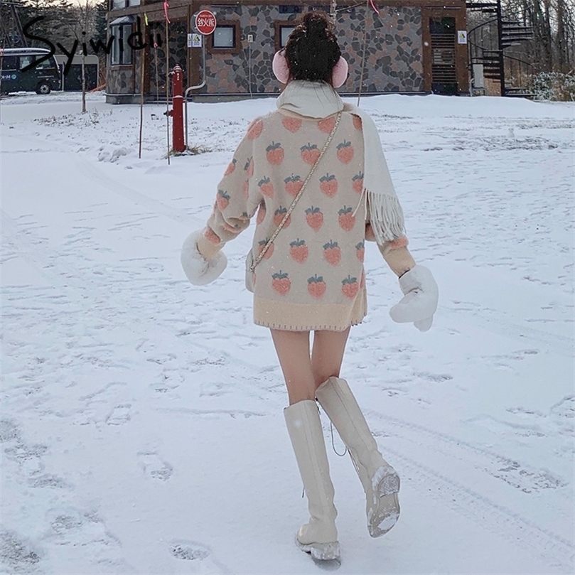 

syiwidii Embroidery sweater winter clothes women plus size knit sweater fashion Pullovers Batwing Sleeve Casual autumn 201203, Peach